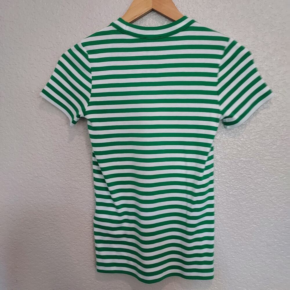 NEW Polo by Ralph Lauren Shamrock Green & White Striped Short Sleeve Tee Size S - Picture 5 of 8
